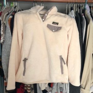 white quarter snap pullover